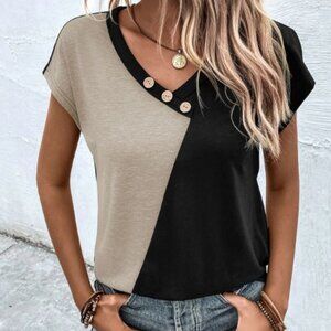 Women's Top - Beige/Black Size 12 (XL)